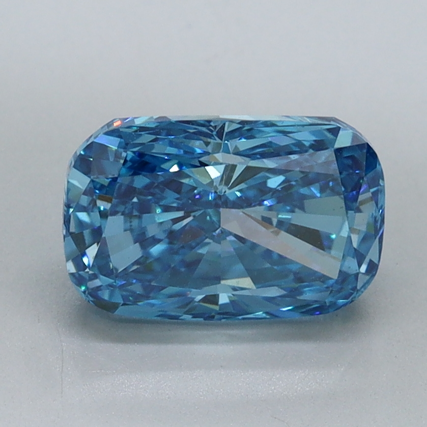 1.61 Ct. Fancy Vivid Blue Cushion Lab Grown Diamond