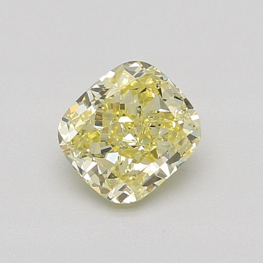 0.90 Ct. Fancy Intense Yellow Cushion Diamond