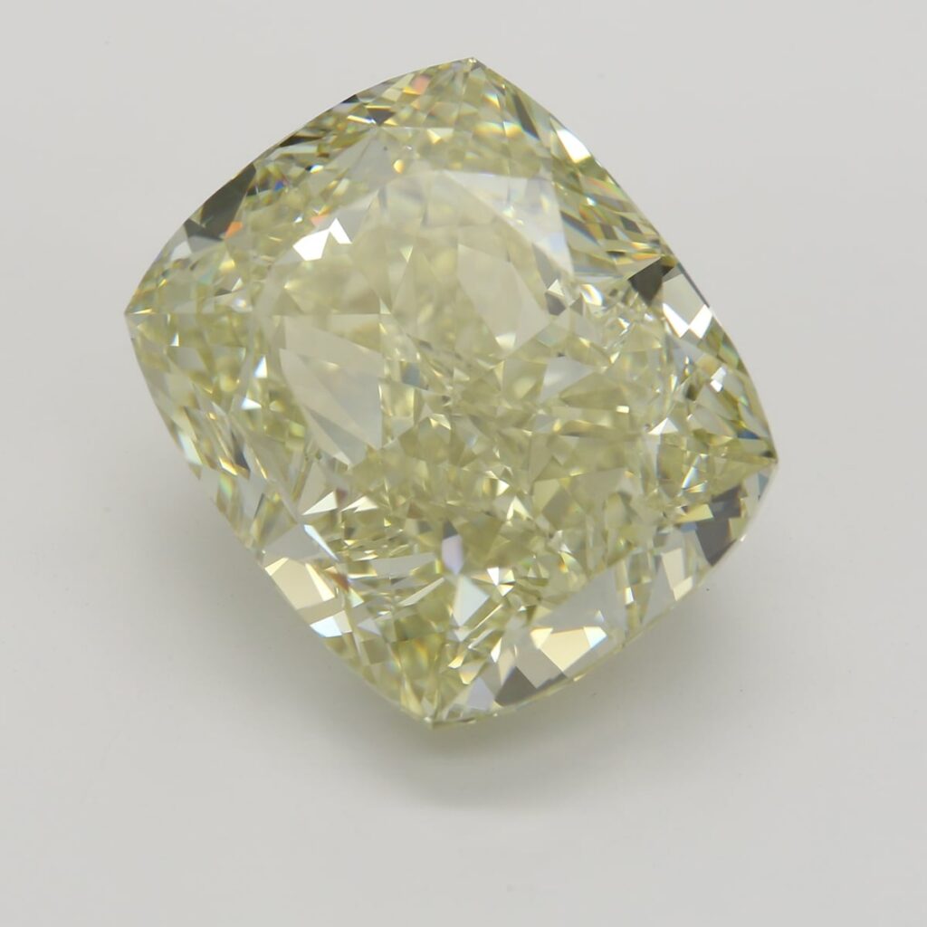 20.31 Ct. Fancy Brownish Greenish Yellow Cushion Diamond