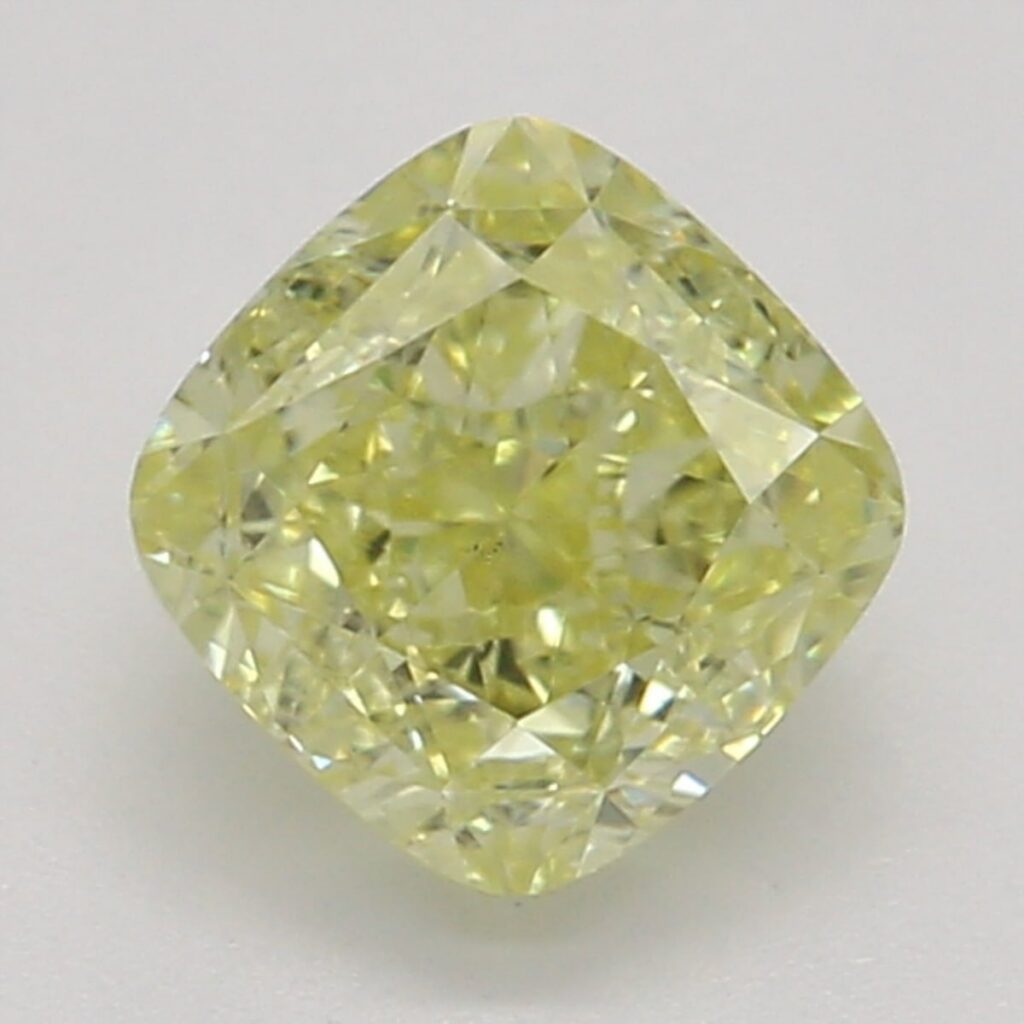 0.58 Ct. Fancy Yellow Cushion Diamond