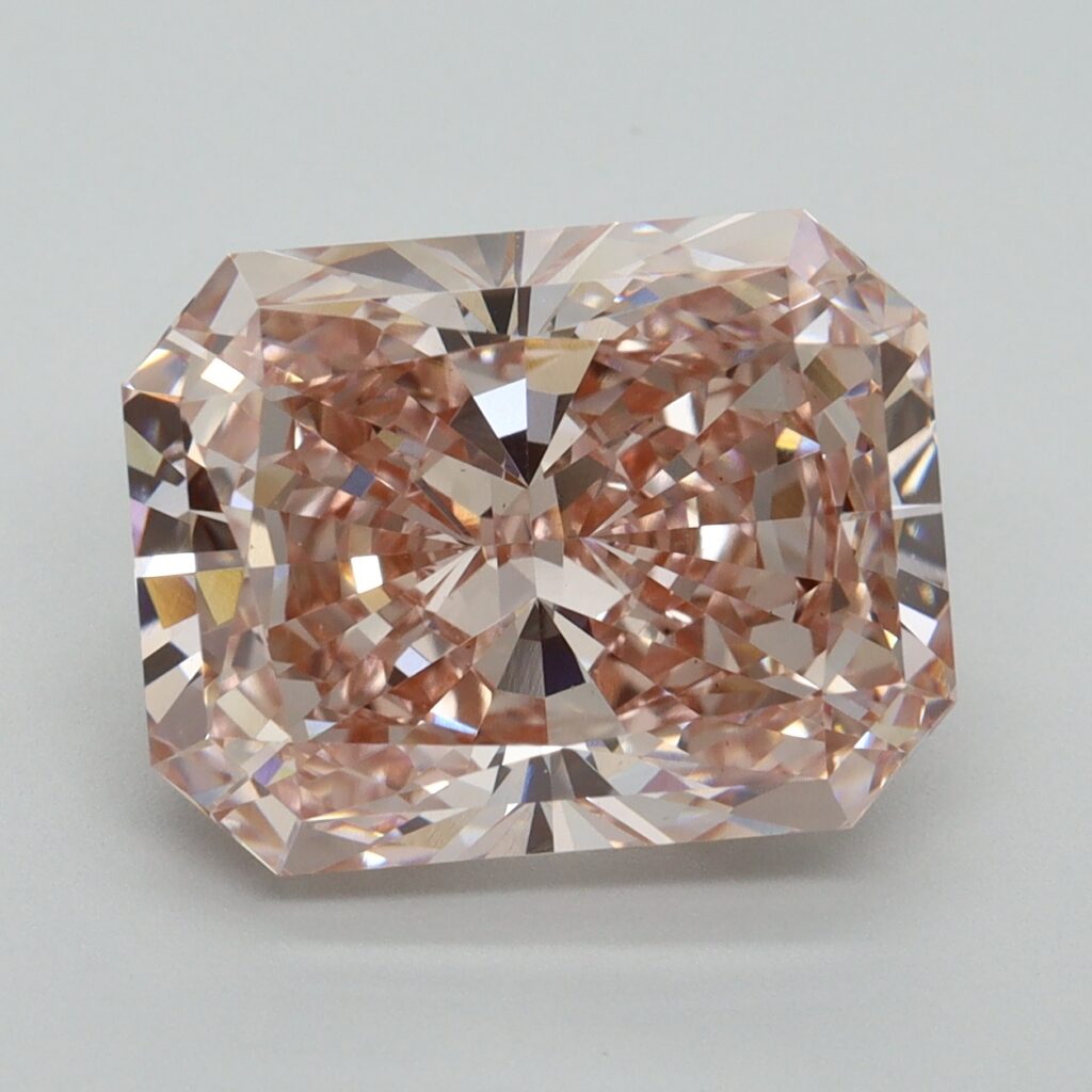 6.38 Ct. Fancy Vivid Pink Radiant Lab Grown Diamond