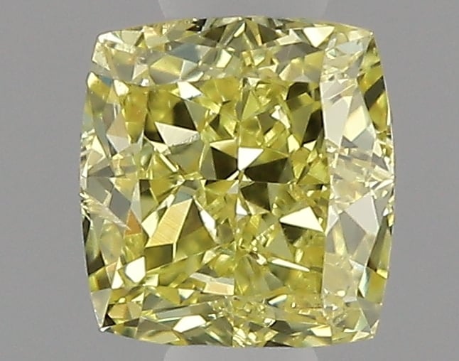 0.41 Ct. Fancy Intense Yellow Cushion Diamond
