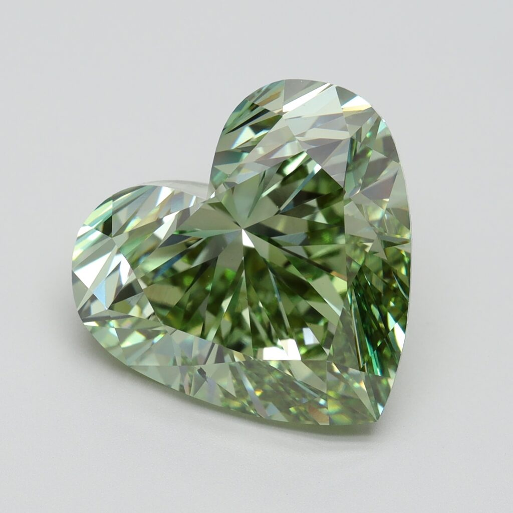 10.07 Ct. Fancy Vivid Green Heart Lab Grown Diamond