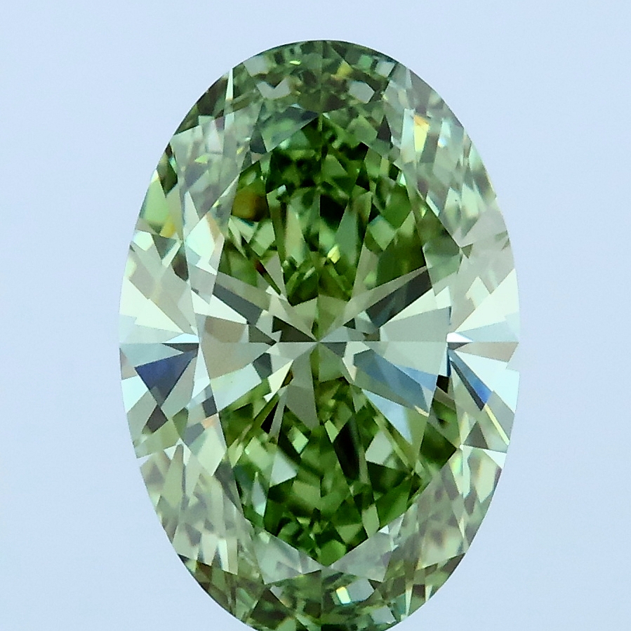2.83 Ct. Fancy Green Oval Lab Grown Diamond