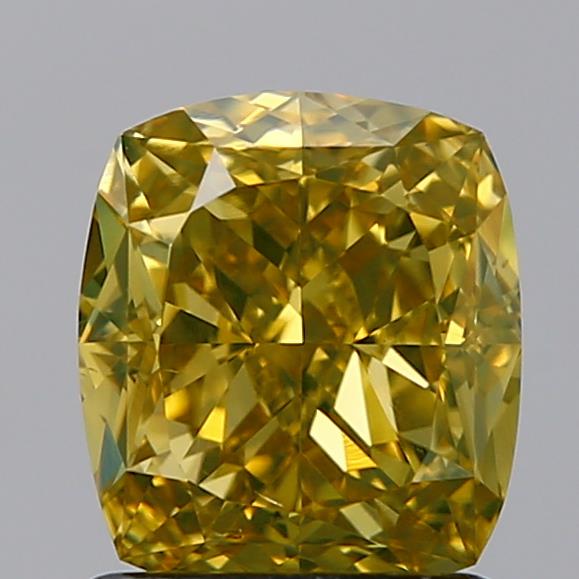 1.52 Ct. Deep Yellow Cushion Diamond