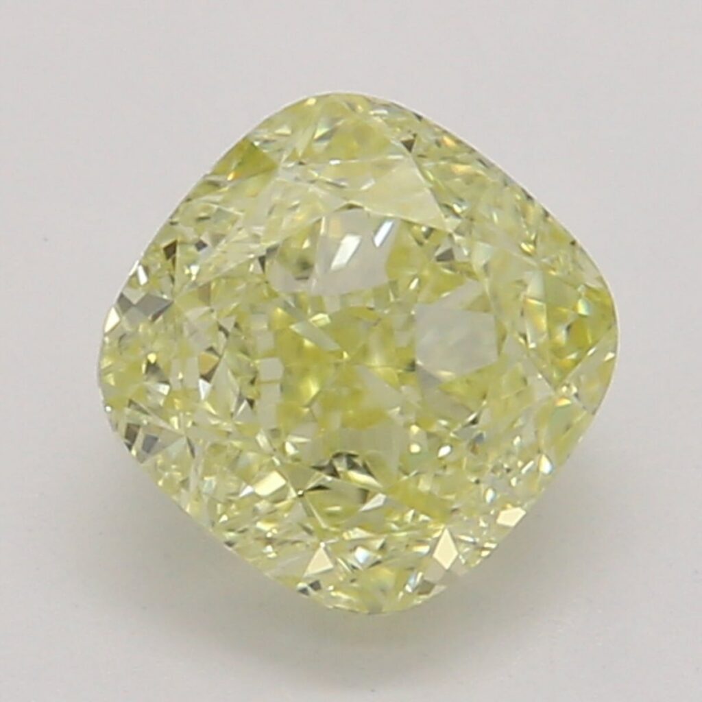 0.58 Ct. Fancy Yellow Cushion Diamond