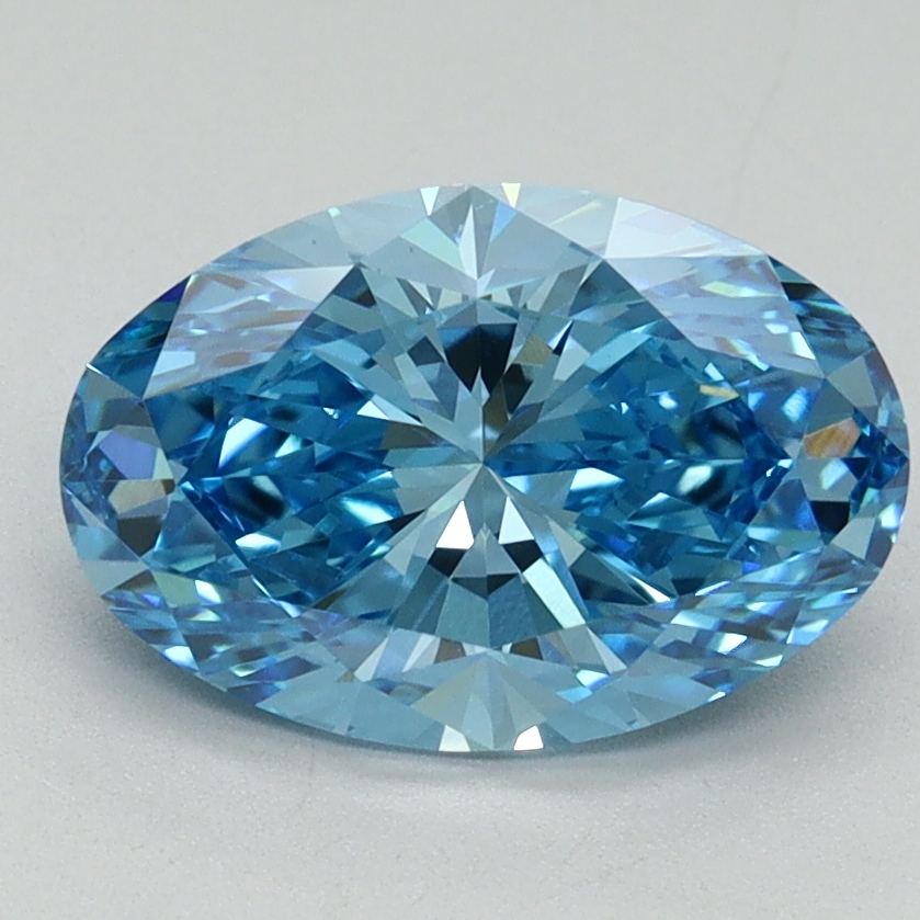 2.12 Ct. Fancy Vivid Blue Oval Lab Grown Diamond