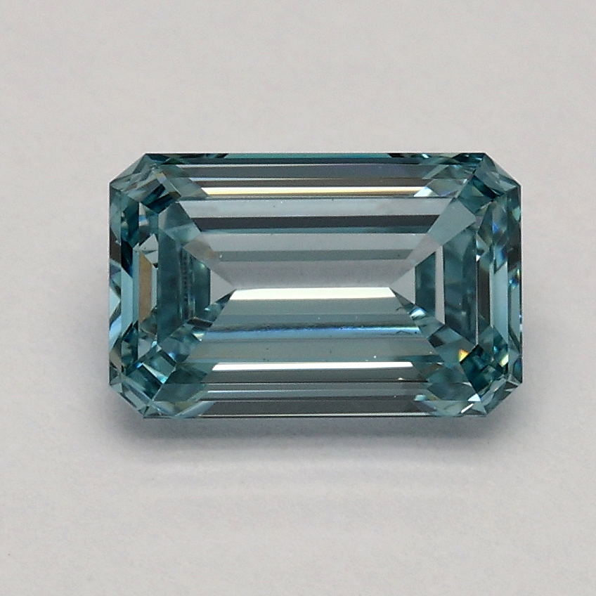 0.97 Ct. Fancy Intense Greenish Blue Emerald Lab Grown Diamond