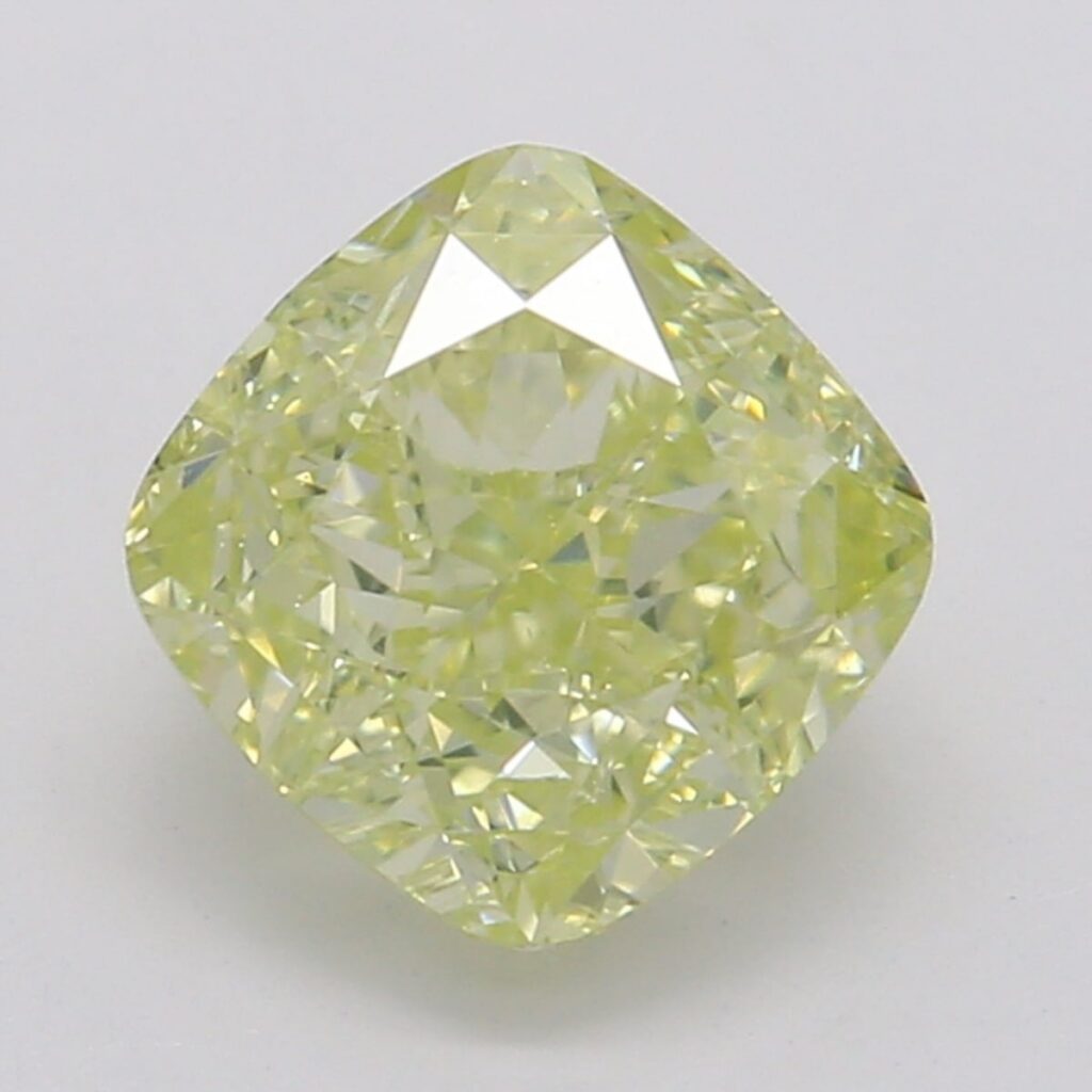 0.91 Ct. Fancy Yellow Cushion Diamond