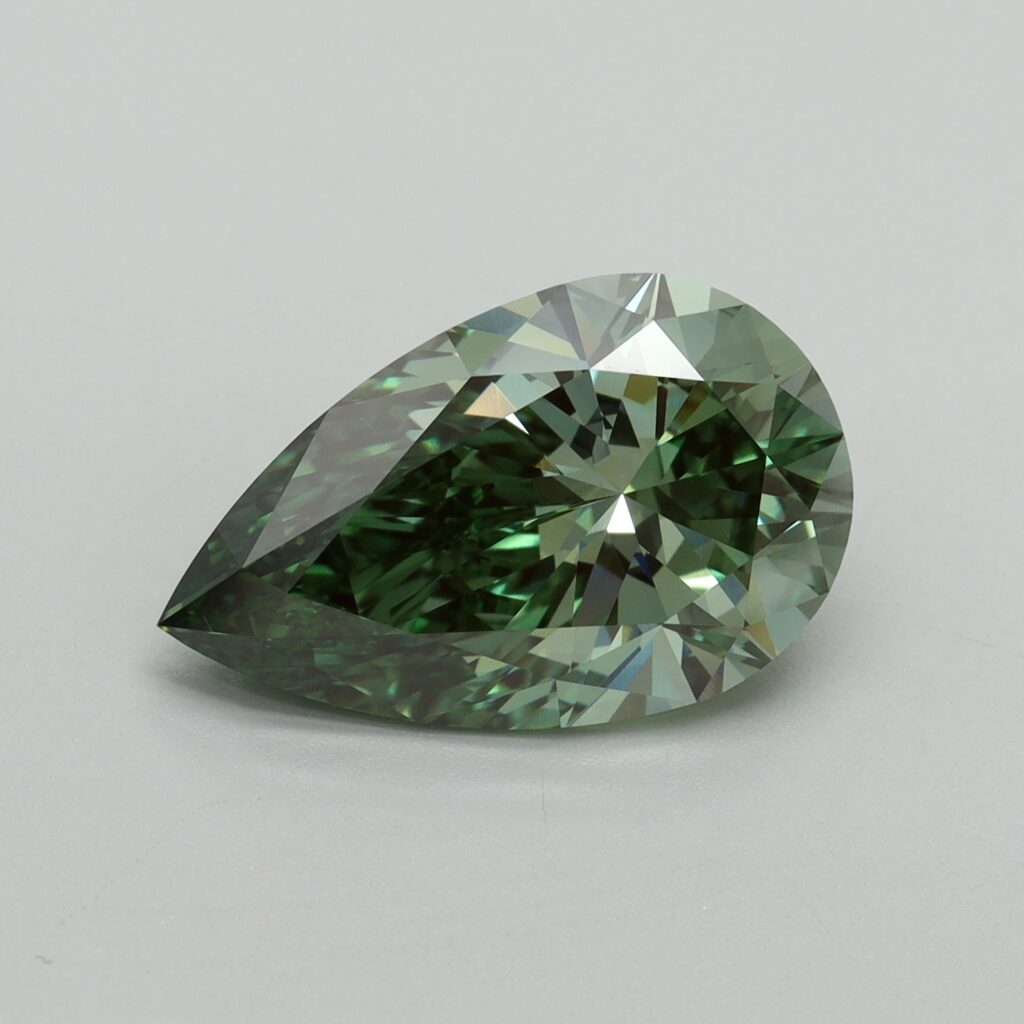 4.02 Ct. Fancy Vivid Pacific Green Pear Lab Grown Diamond
