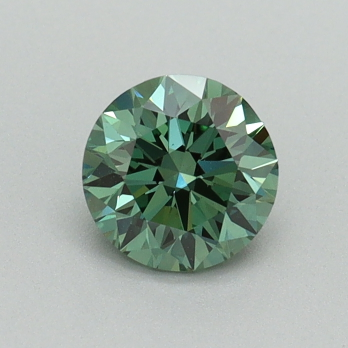 0.58 Ct. Fancy Vivid Pacific Green Round Lab Grown Diamond