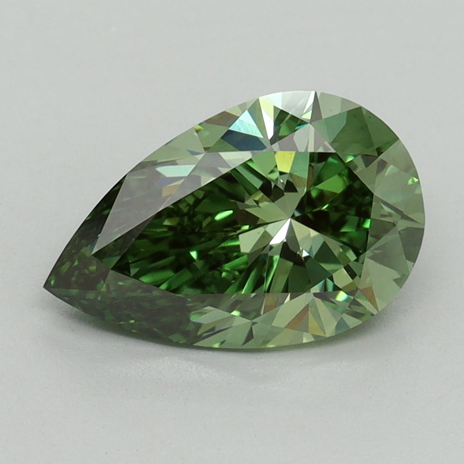 1.67 Ct. Fancy Vivid Green Pear Lab Grown Diamond
