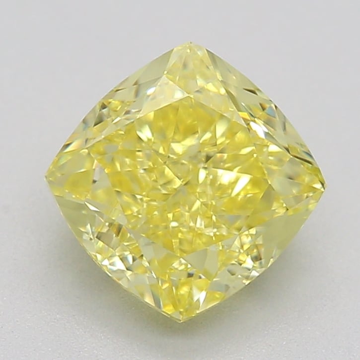 1.11 Ct. Fancy Intense Yellow Cushion Diamond