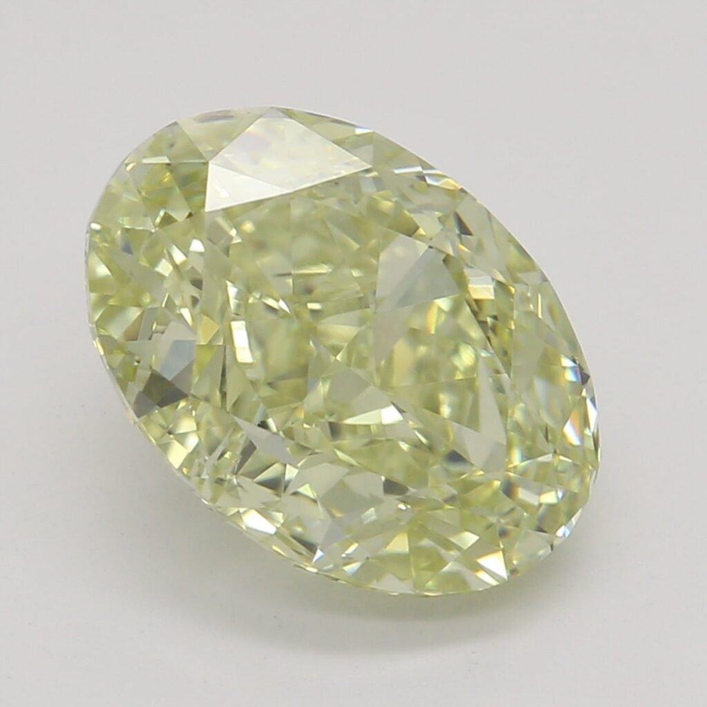 2.10 Ct. Fancy Greenish Yellow Oval Diamond