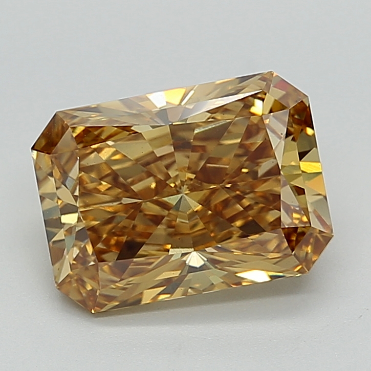 3.38 Ct. Fancy Intense Brownish Yellow Radiant Lab Grown Diamond