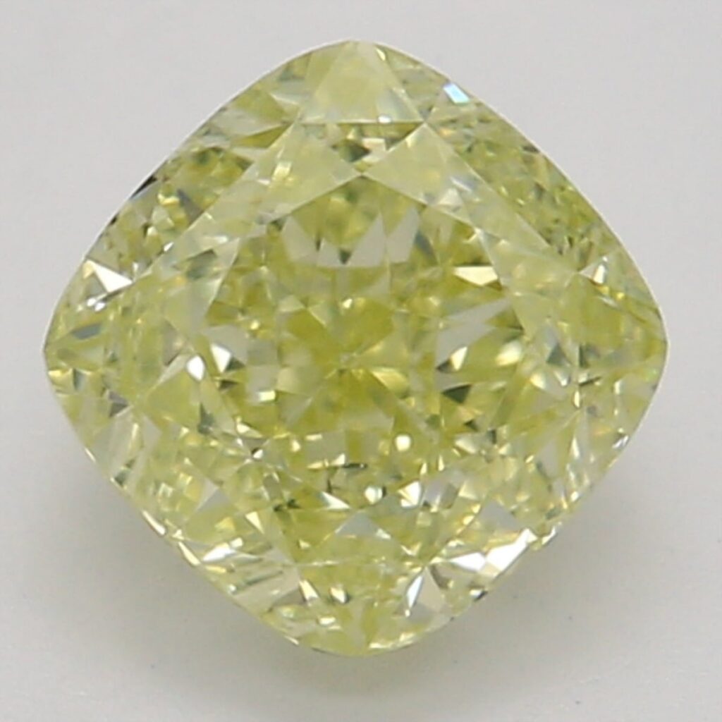 0.63 Ct. Fancy Yellow Cushion Diamond