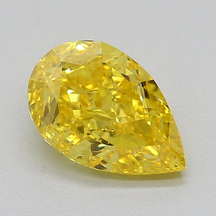 0.80 Ct. Fancy Vivid Yellow Pear Diamond