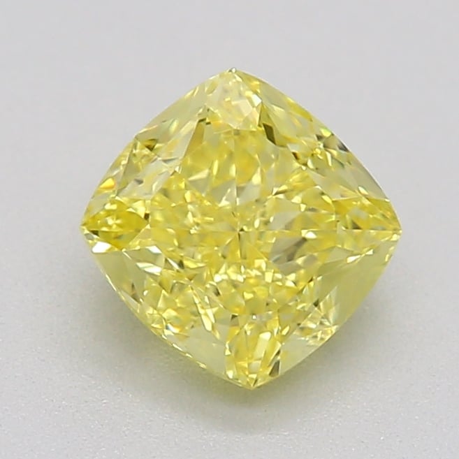 0.62 Ct. Fancy Intense Yellow Cushion Diamond