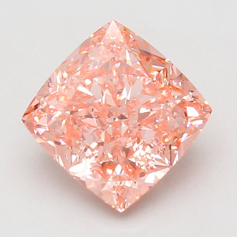 4.10 Ct. Fancy Vivid Pink Cushion Lab Grown Diamond