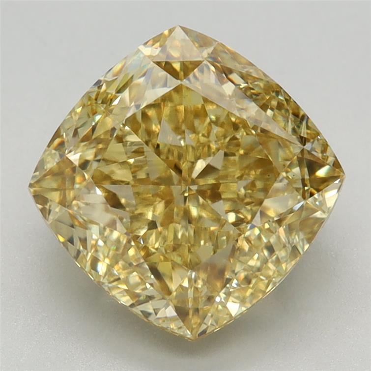 3.42 Ct. Fancy Intense Yellow Cushion Lab Grown Diamond