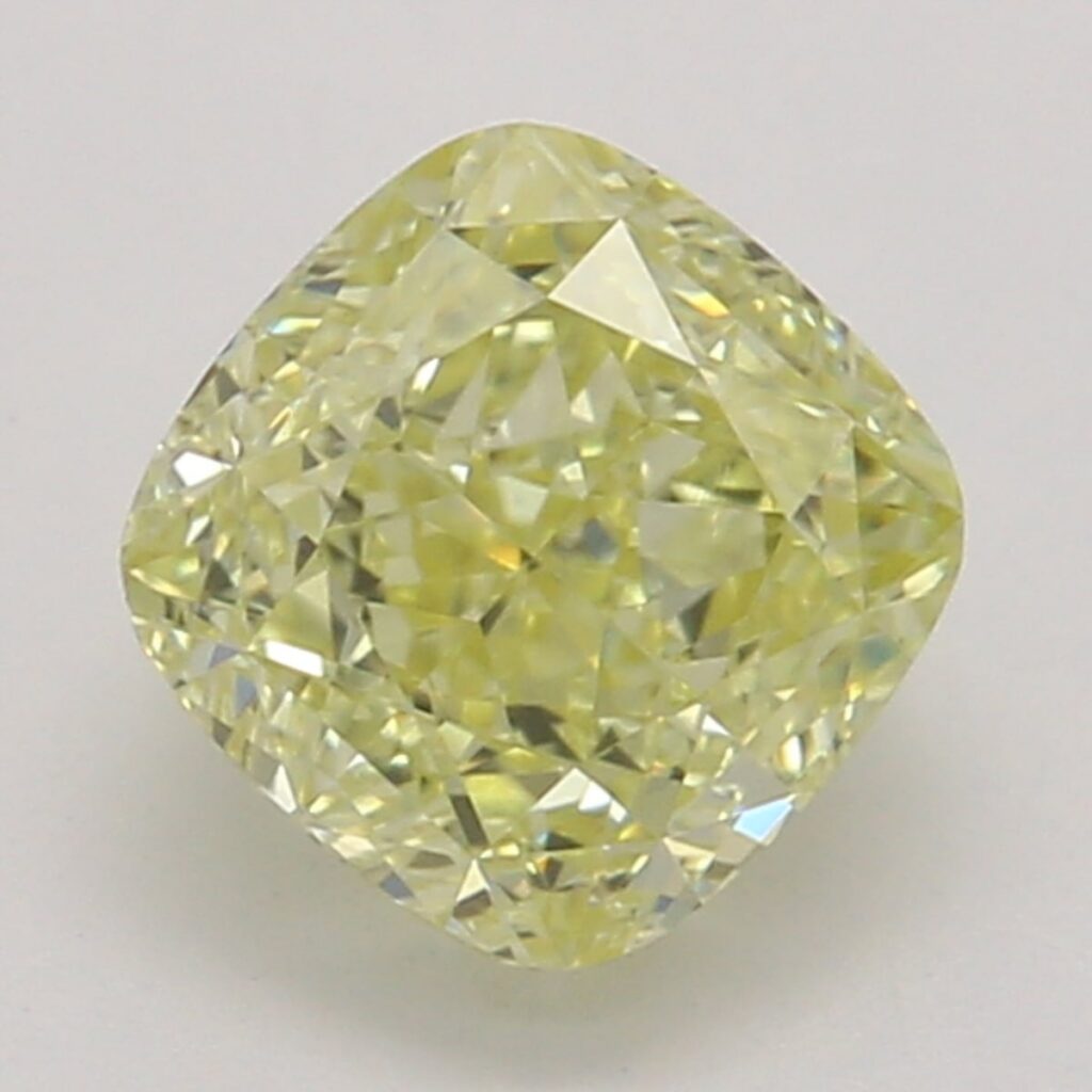 0.63 Ct. Fancy Yellow Cushion Diamond