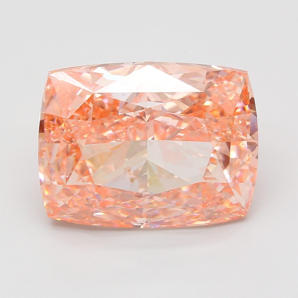 15.08 Ct. Fancy Vivid Pink Cushion Lab Grown Diamond