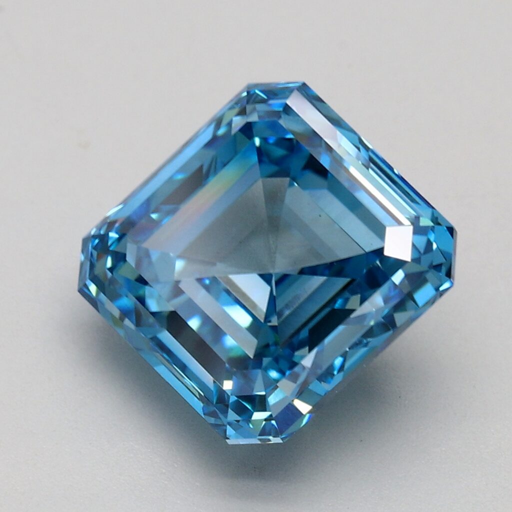 3.11 Ct. Fancy Vivid Blue Asscher Lab Grown Diamond