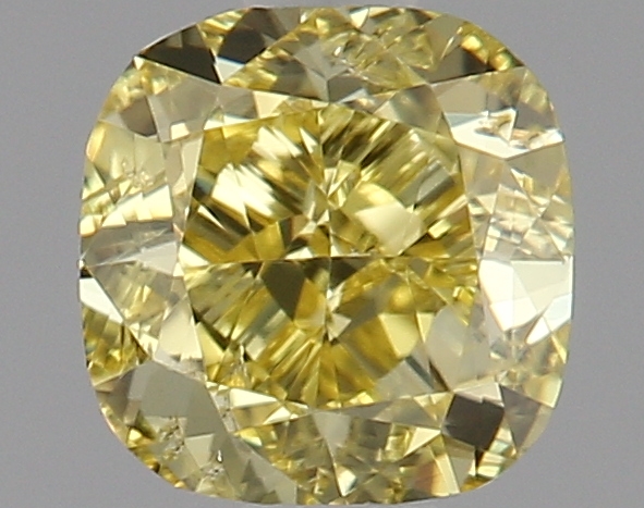 0.70 Ct. Fancy Vivid Yellow Cushion Diamond