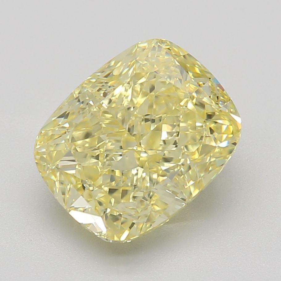 3.02 Ct. Fancy Intense Yellow Cushion Diamond
