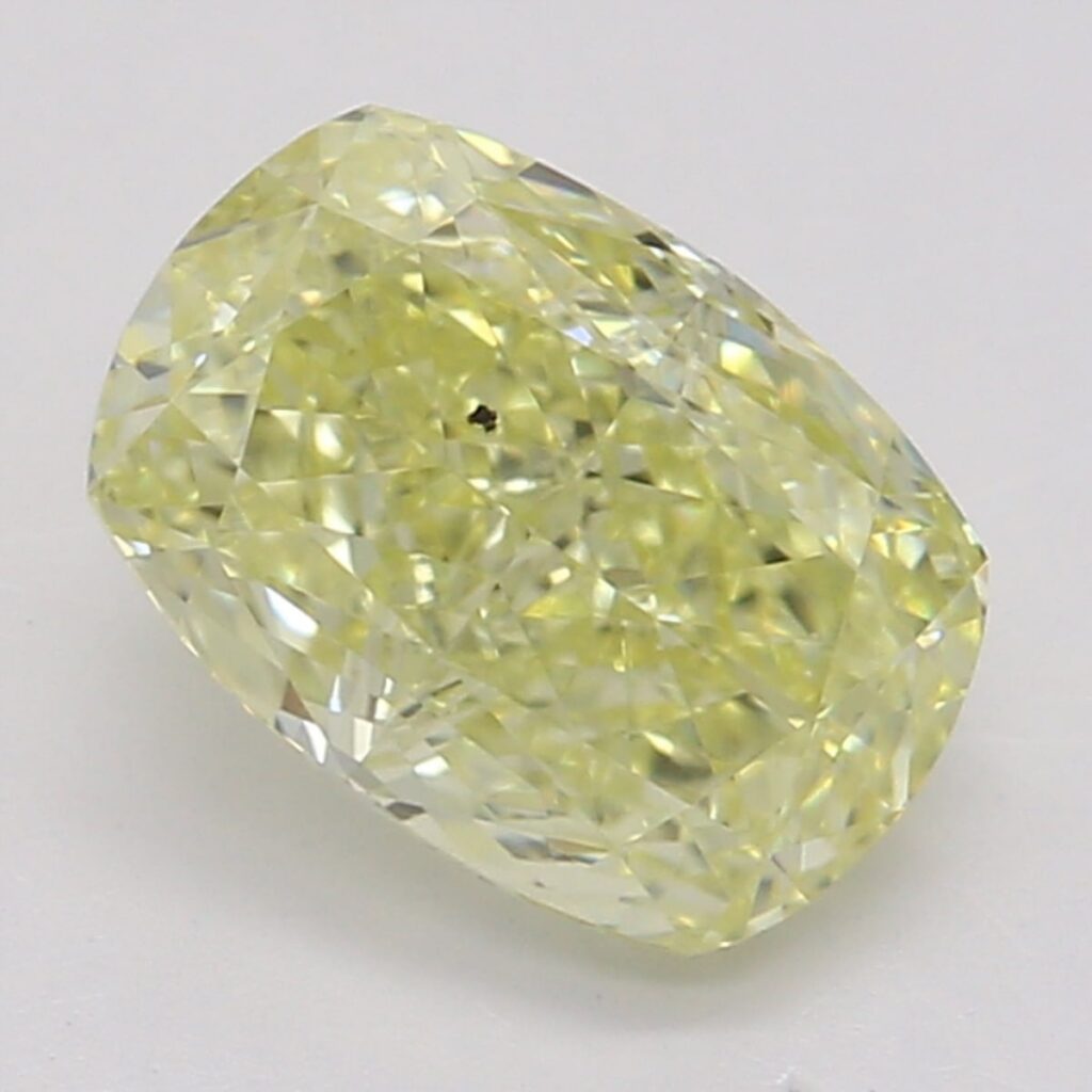 0.90 Ct. Fancy Yellow Cushion Diamond