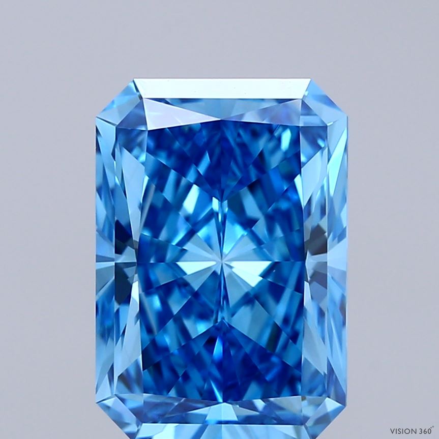 4.02 Ct. Fancy Vivid Blue Radiant Lab Grown Diamond