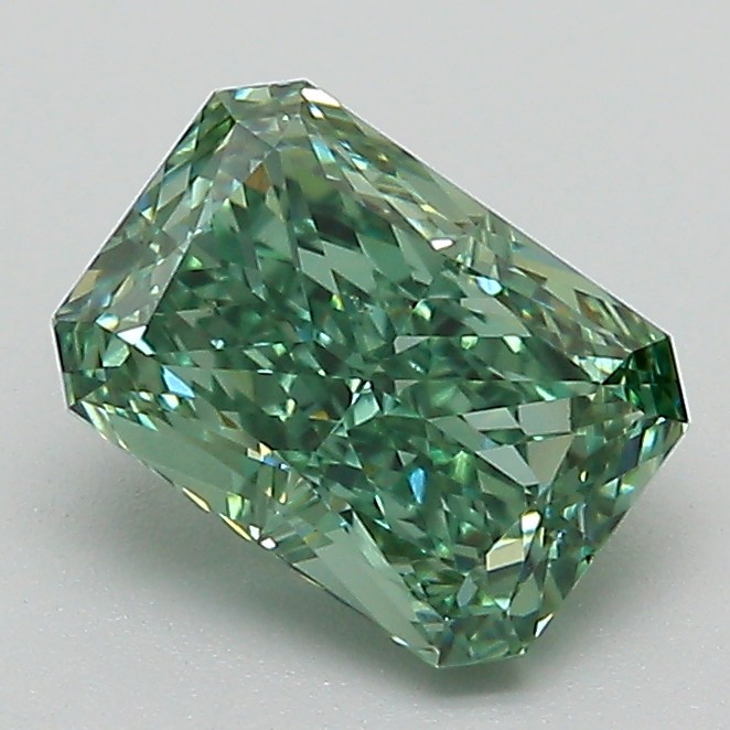 1.39 Ct. Fancy Vivid Green Radiant Lab Grown Diamond