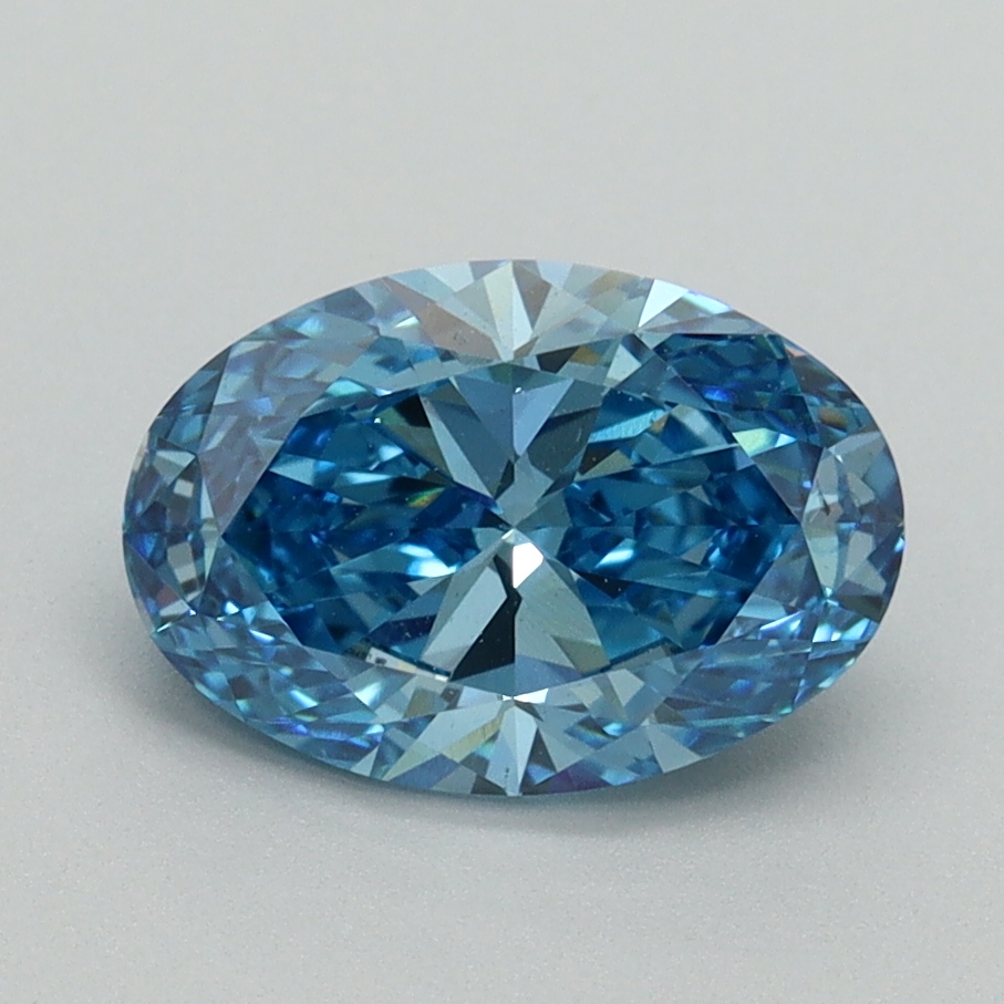 1.57 Ct. Fancy Vivid Blue Oval Lab Grown Diamond