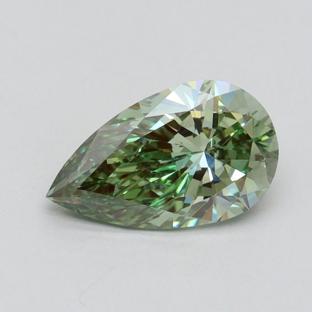 2.00 Ct. Fancy Vivid Green Pear Lab Grown Diamond