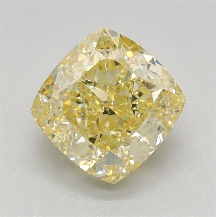 1.27 Ct. Fancy Intense Yellow Cushion Lab Grown Diamond