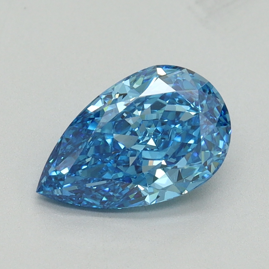 1.26 Ct. Fancy Vivid Blue Pear Lab Grown Diamond