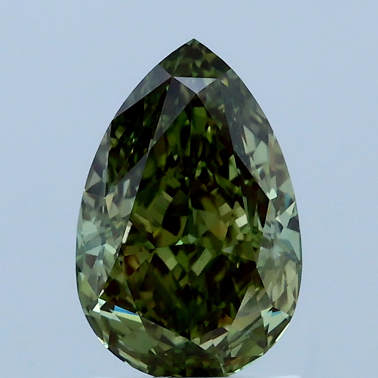 1.65 Ct. Fancy Vivid Green Pear Lab Grown Diamond