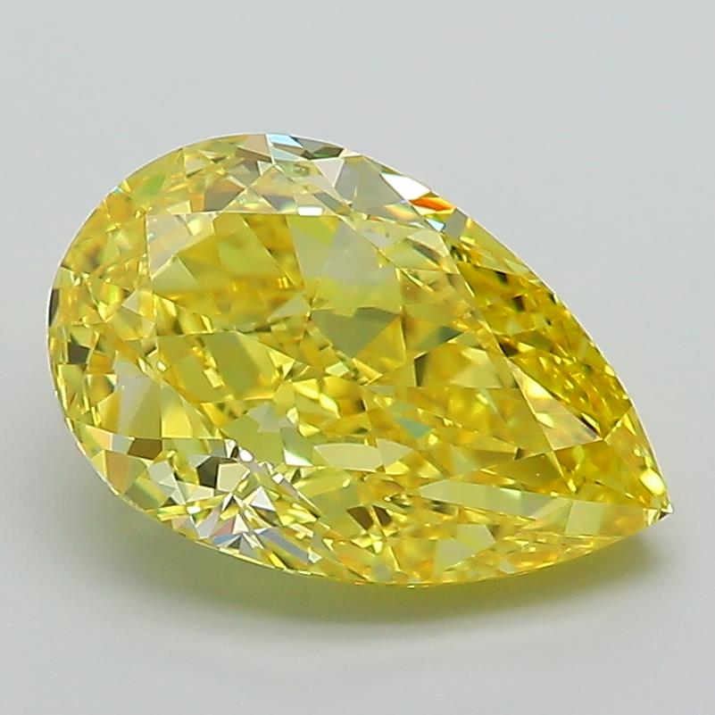 2.29 Ct. Fancy Vivid Yellow Pear Lab Grown Diamond
