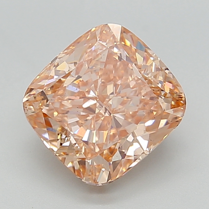 3.51 Ct. Fancy Intense Pinkish Orange Cushion Lab Grown Diamond
