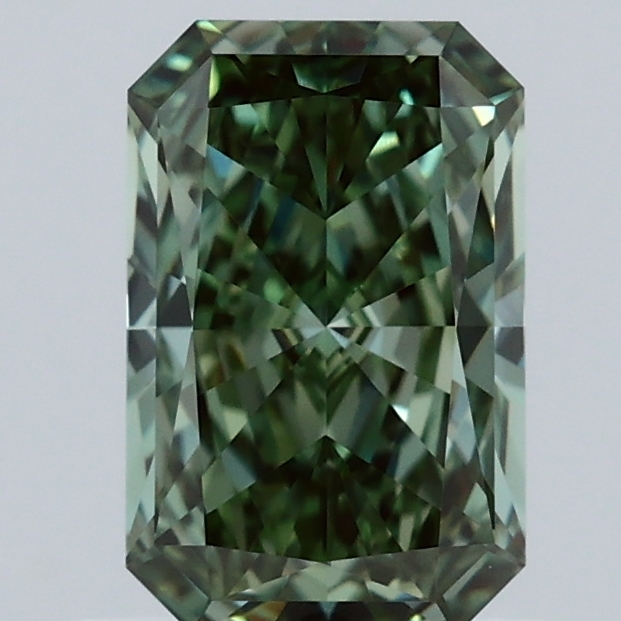 0.90 Ct. Fancy Vivid  Green Radiant Lab Grown Diamond