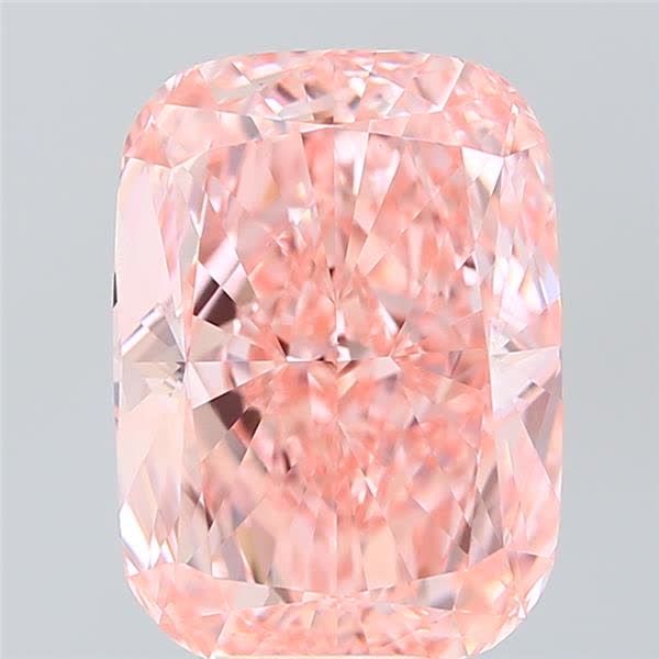 7.00 Ct. Fancy Vivid  Pink Cushion Lab Grown Diamond