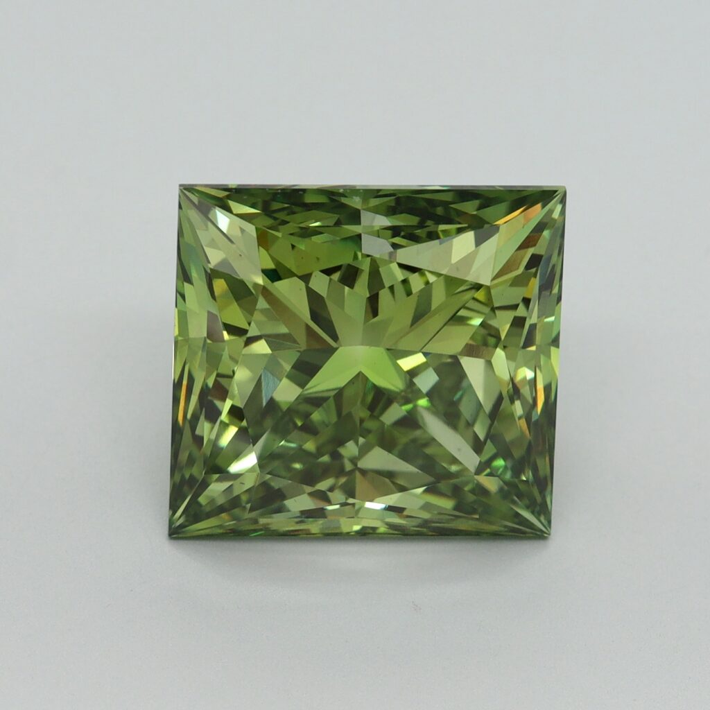 10.08 Ct. Fancy Vivid Green Princess Lab Grown Diamond