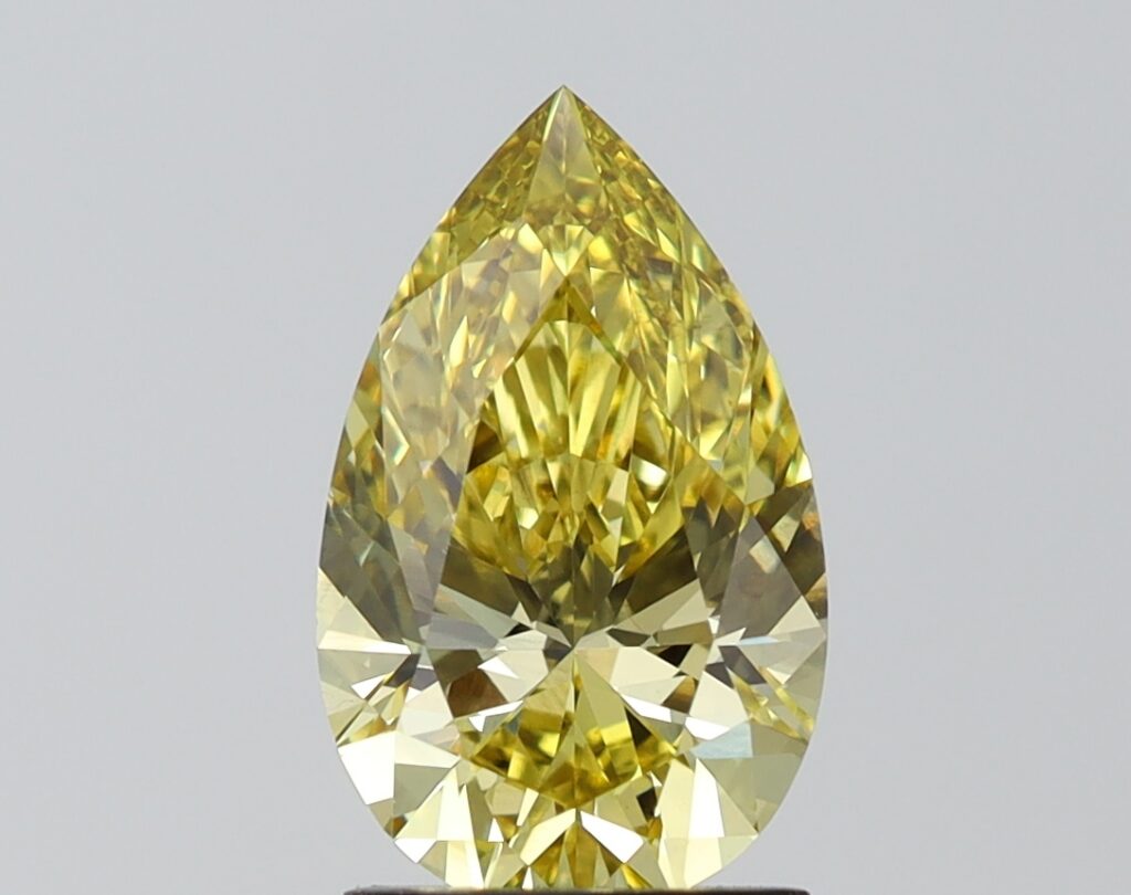 2.20 Ct. Fancy Vivid  Yellow Pear Lab Grown Diamond