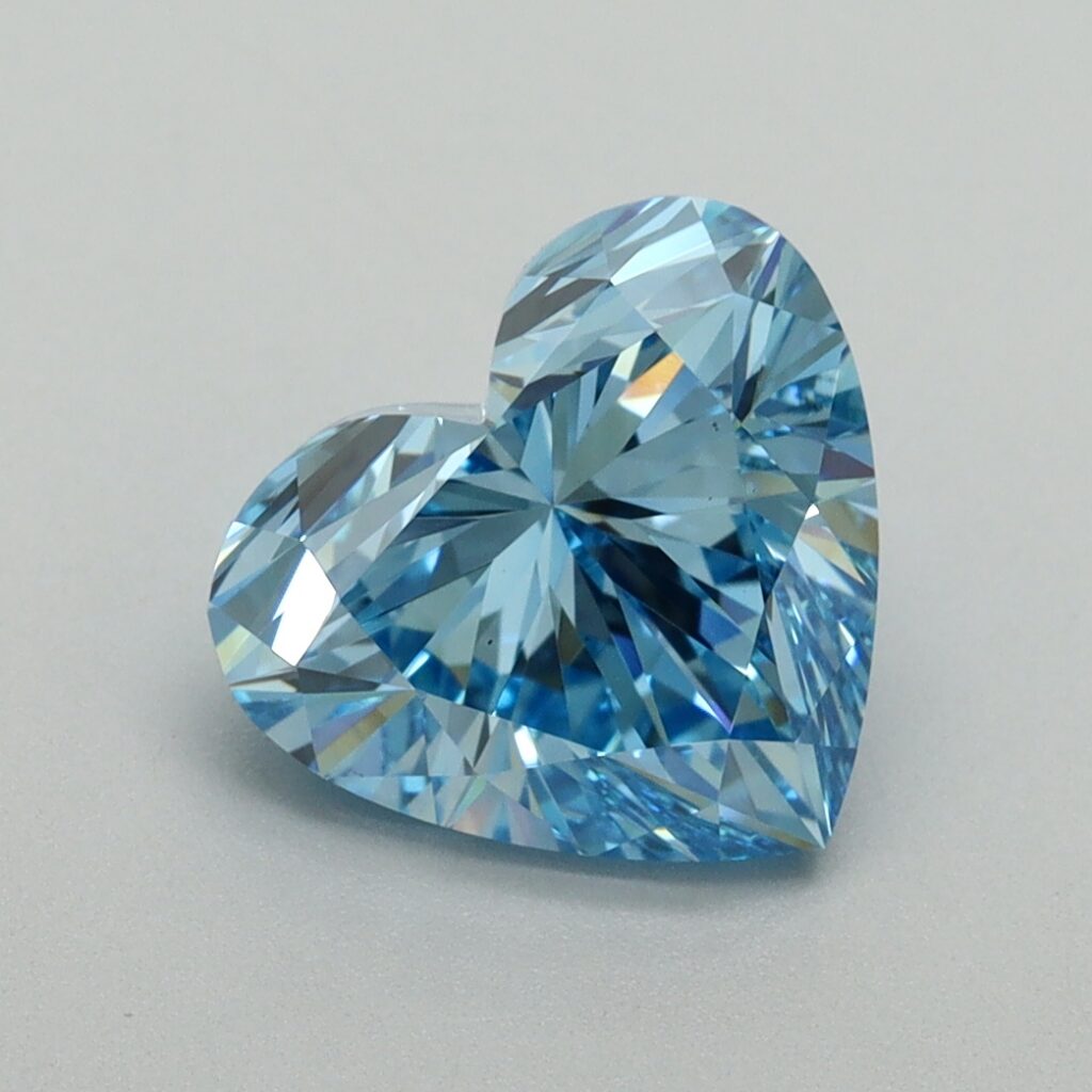 2.44 Ct. Fancy Vivid Blue Heart Lab Grown Diamond