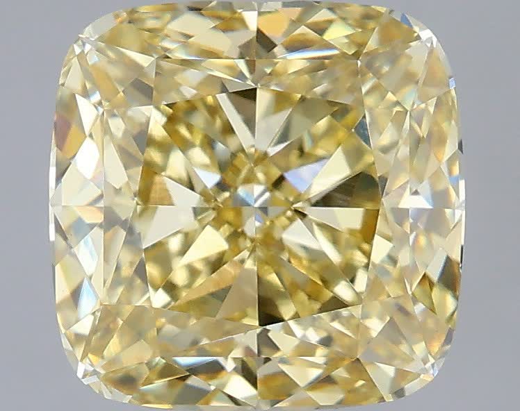 3.03 Ct. Fancy  Yellow Cushion Lab Grown Diamond