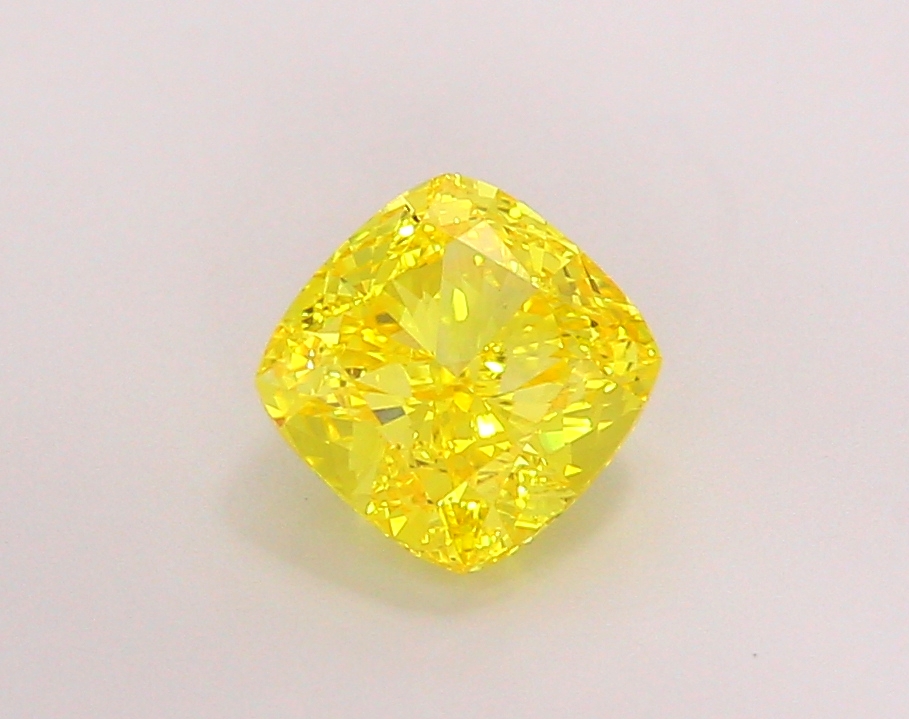 2.01 Ct. Fancy Vivid Yellow Cushion Lab Grown Diamond