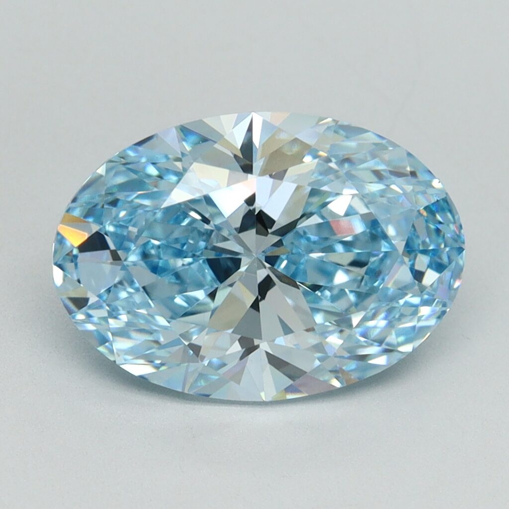 3.20 Ct. Fancy Vivid Blue Oval Lab Grown Diamond