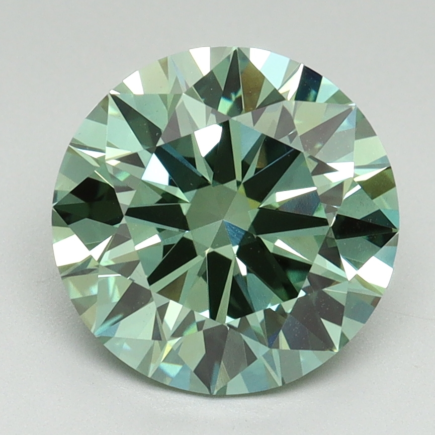 2.72 Ct. Fancy Vivid Pacific Green Round Lab Grown Diamond