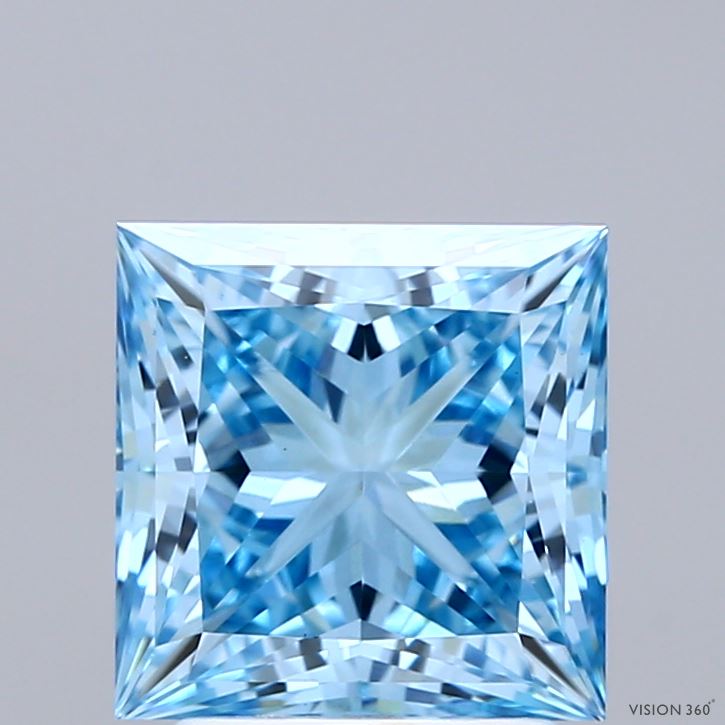 2.71 Ct. Fancy Vivid  Blue Princess Lab Grown Diamond