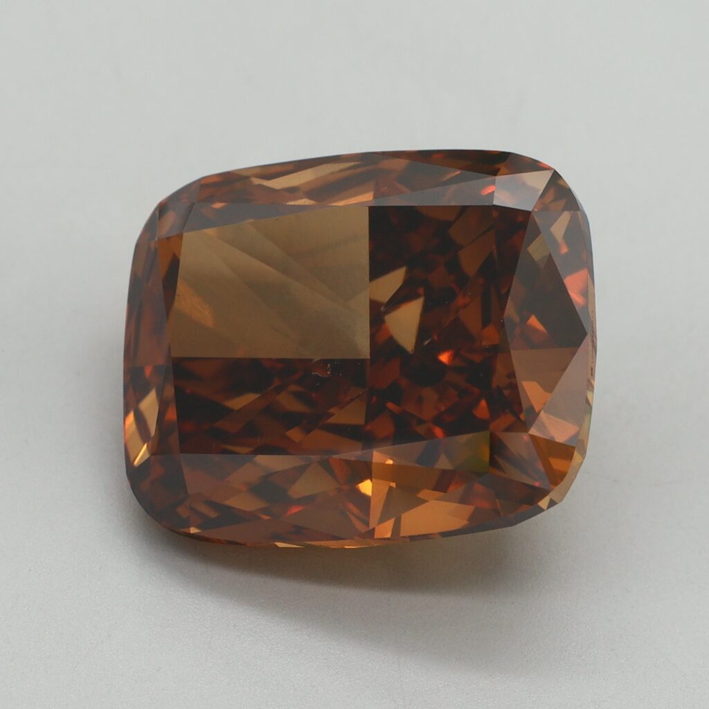 14.03 Ct. Fancy Vivid Orange Cushion Lab Grown Diamond